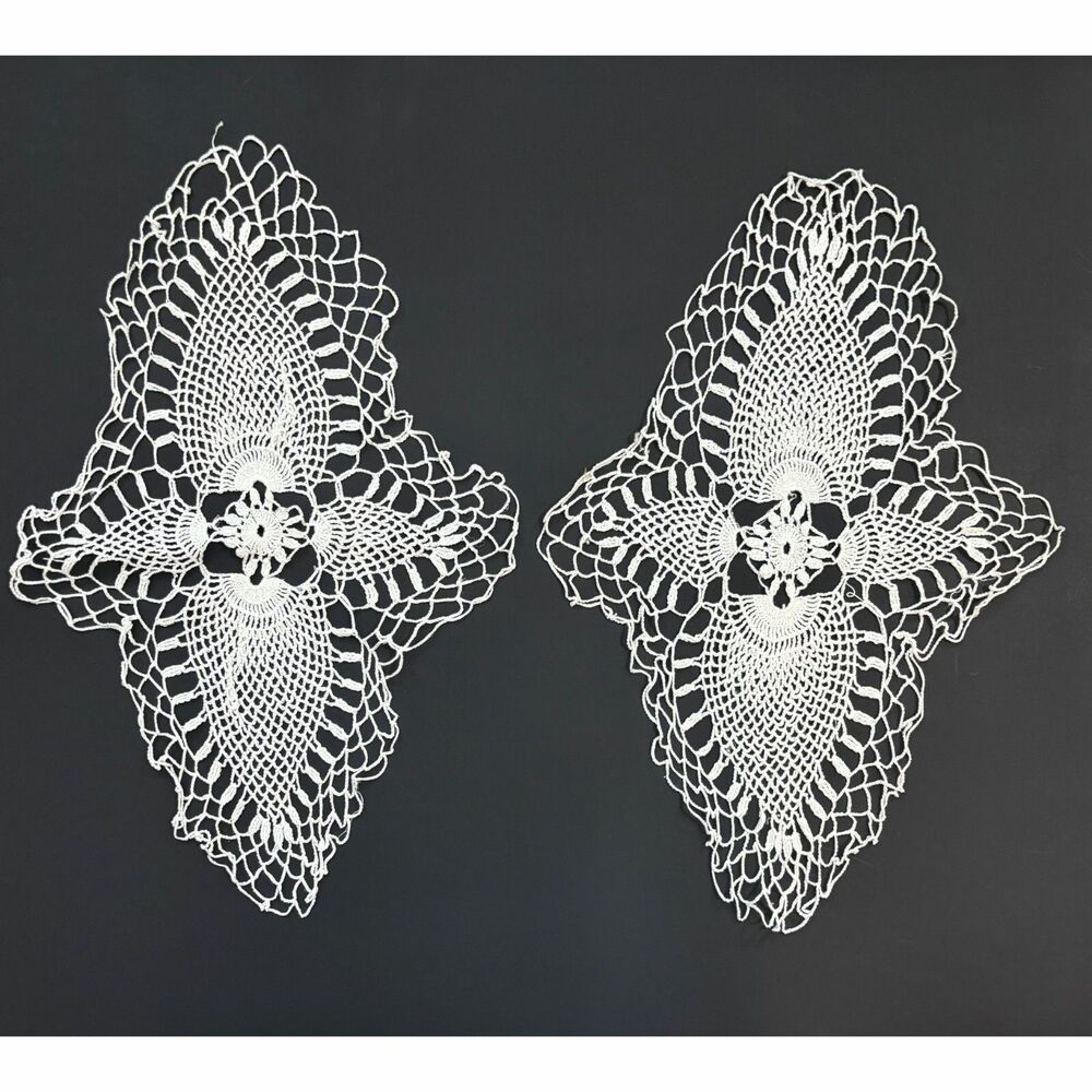 Vintage Pineapple Lace Doily Shabby Decor Cottagecore Handmade Crochet Heirloom